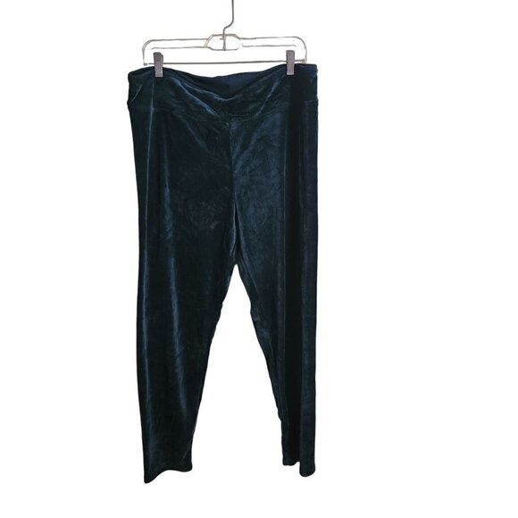 Cuddl Duds Double Plush Velour Green Leggings Size 1X - Picture 1 of 4